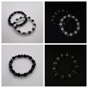 Glow In The Dark 2 Piece Bracelet Set ~ Black